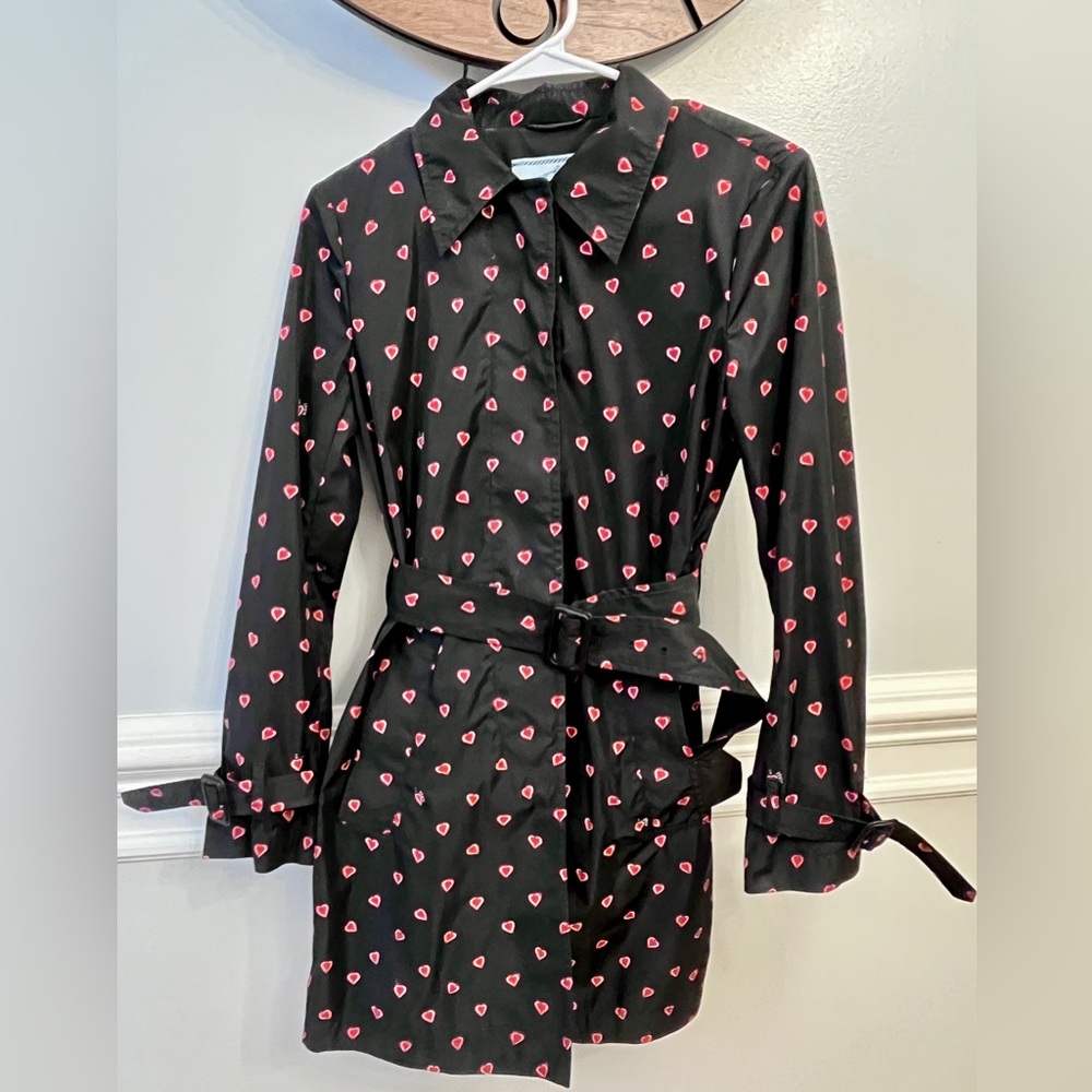 Prada black with red heart “I ❤️Prada” trench coat